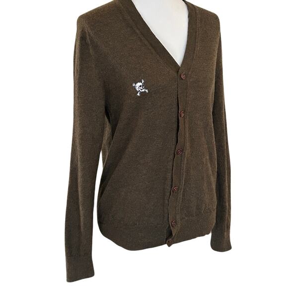 Ben Sherman 100% Merino Wool Skull Cardigan – Women’s L (Tagged Men’s XXL) - Picture 2 of 6